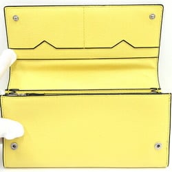 Valextra Bi-fold Long Wallet with Coin Purse 12 Cards V9L15-028 Yellow Leather Women's