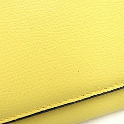 Valextra Bi-fold Long Wallet with Coin Purse 12 Cards V9L15-028 Yellow Leather Women's