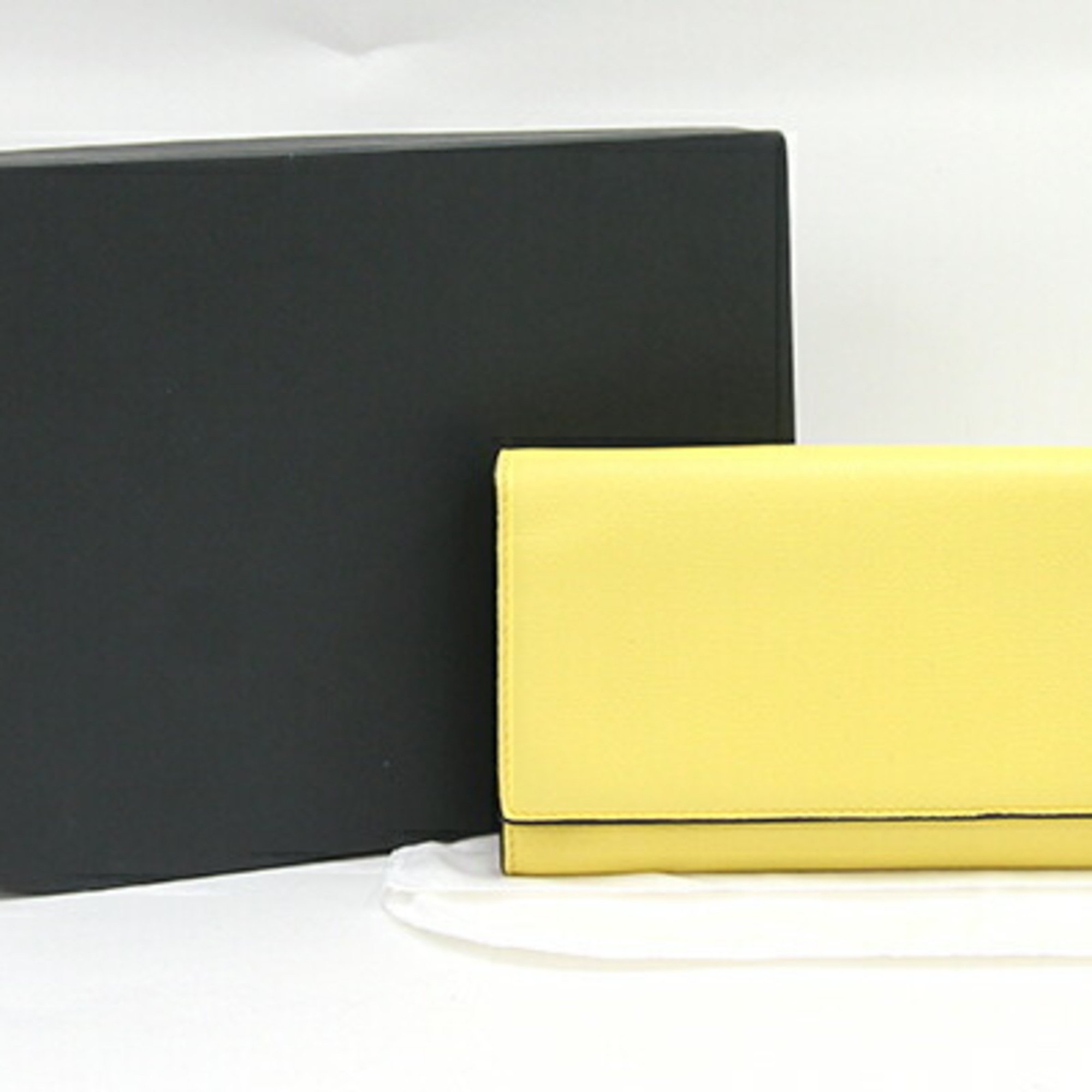 Valextra Bi-fold Long Wallet with Coin Purse 12 Cards V9L15-028 Yellow Leather Women's