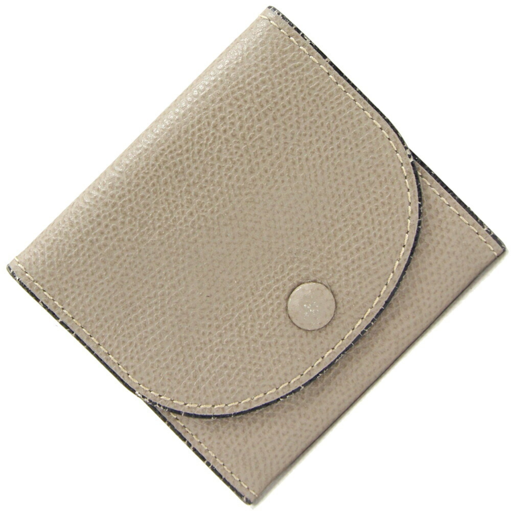 Valextra Coin Case Oyster Grey Leather Purse for Men and Women