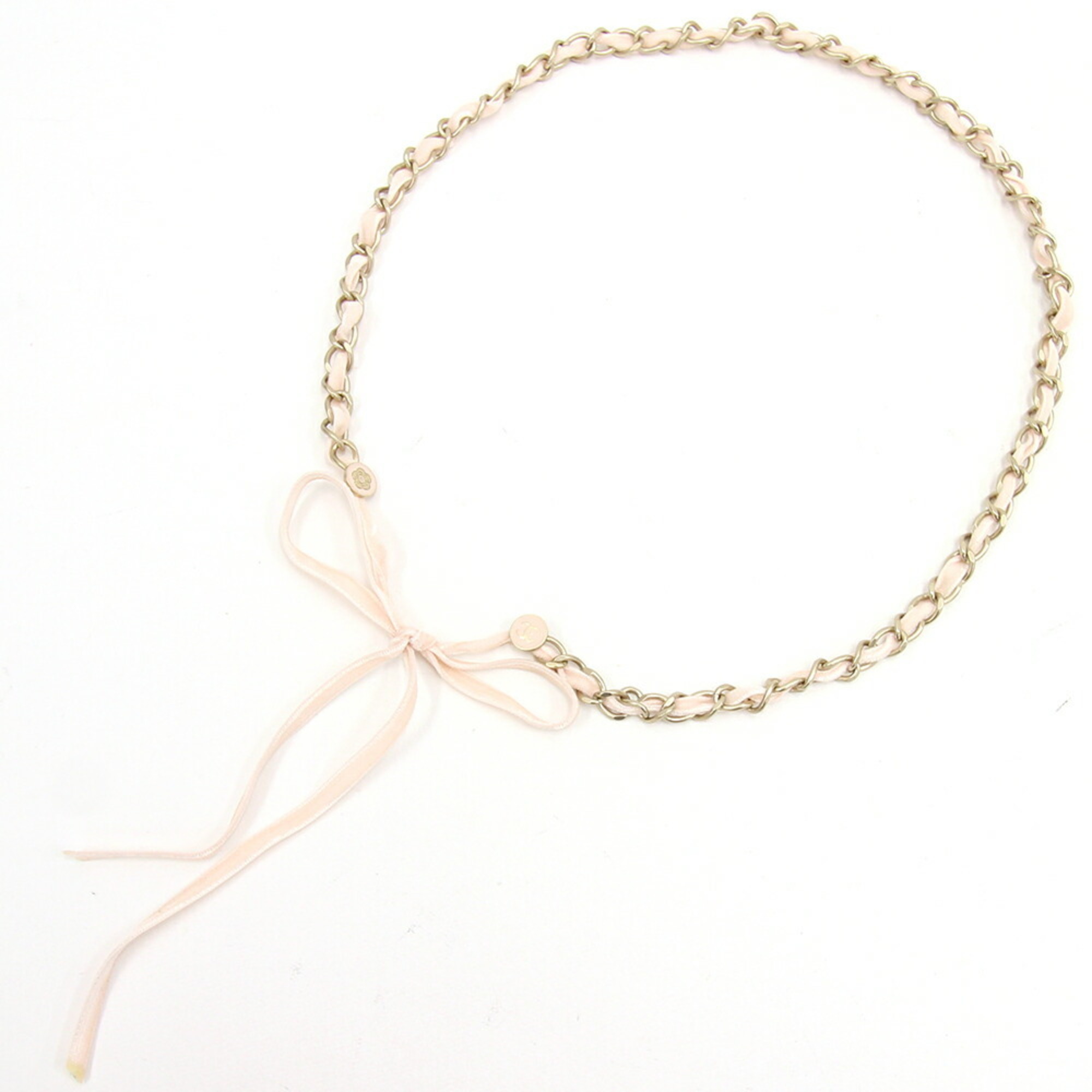 Chanel Chain Belt Baby Pink 06P 2006 Made Women's Coco Mark Camellia CHANEL