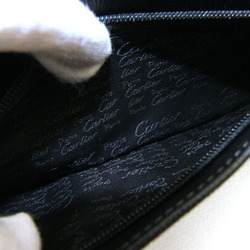 Cartier Santos Bi-fold Wallet L3000769 Black Leather Long Men's