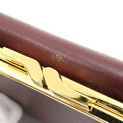 Cartier Tri-fold Wallet Must de L3000039 Bordeaux Calf Leather Double-sided Compact Women's