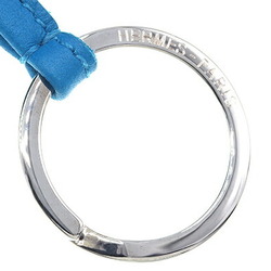 Hermes Key Ring Carmen Blue Leather Holder Bag Charm Tassel Women's HERMES