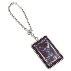 Hermes bag charm silver bordeaux key holder ring chain horse HERMES