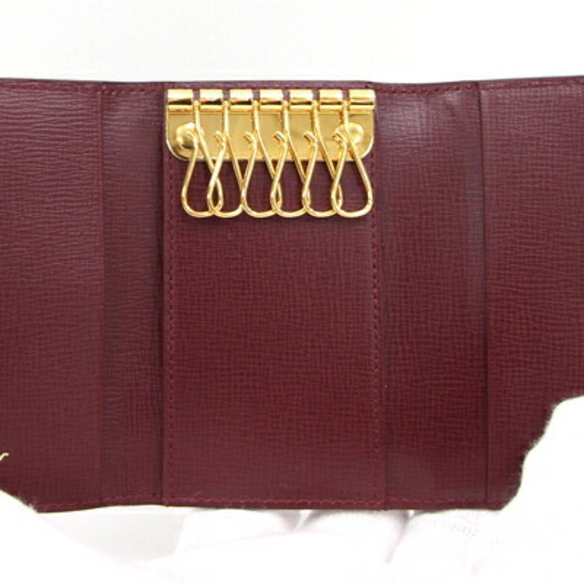 Cartier 6-ring key case Mast L3000156 Bordeaux leather wine red holder lock ladies men