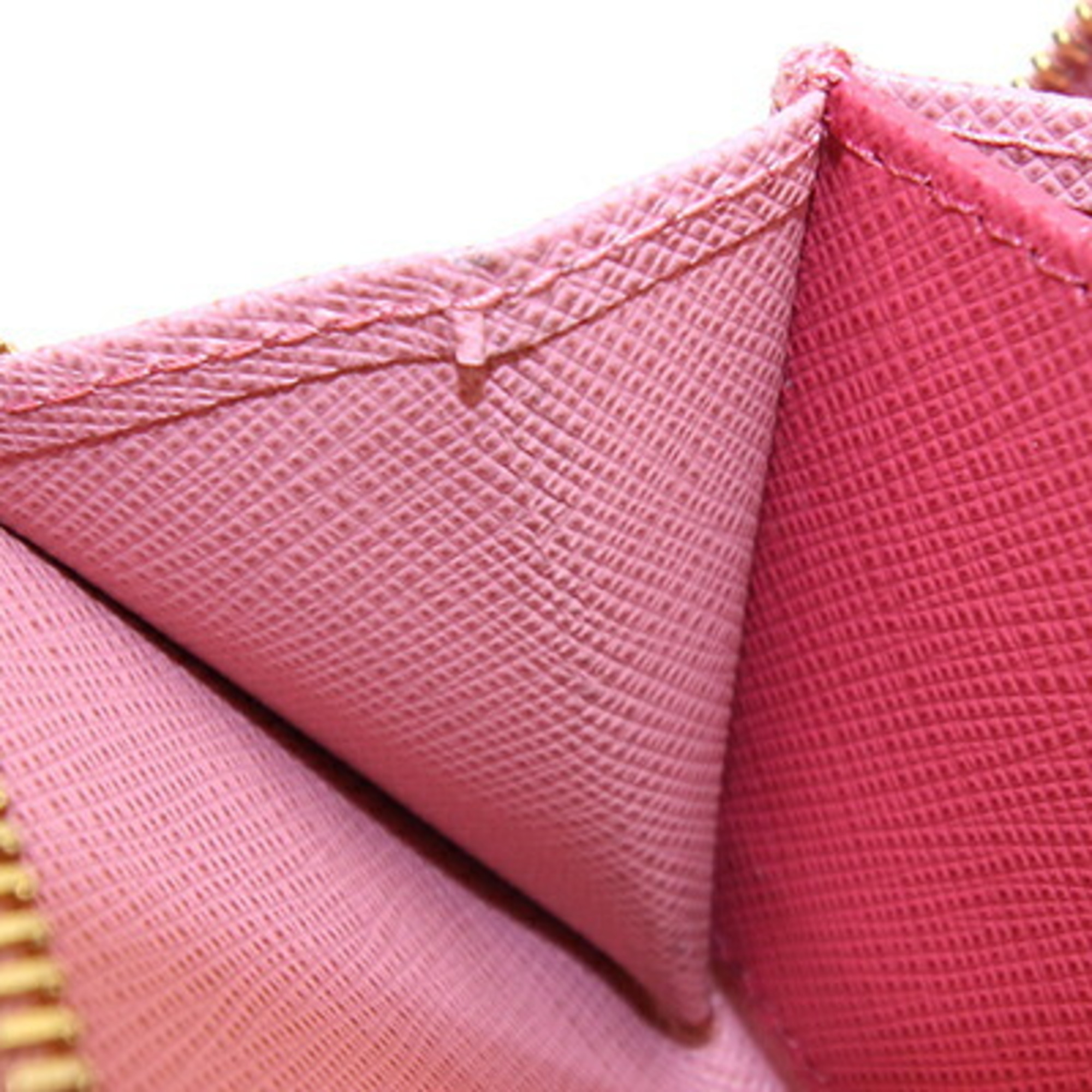 Prada Bi-fold Wallet 1ML225 Pink Leather L-Shaped Compact Black Women's PRADA