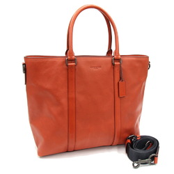 Coach Metropolitan Tote Bag 24772 Orange Brown Leather Shoulder Men's COACH