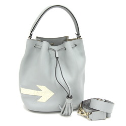 Anya Hindmarch Handbag Vaughn Light Grey Leather Shoulder Bag Tassel Women's ANYA HINDMARCH