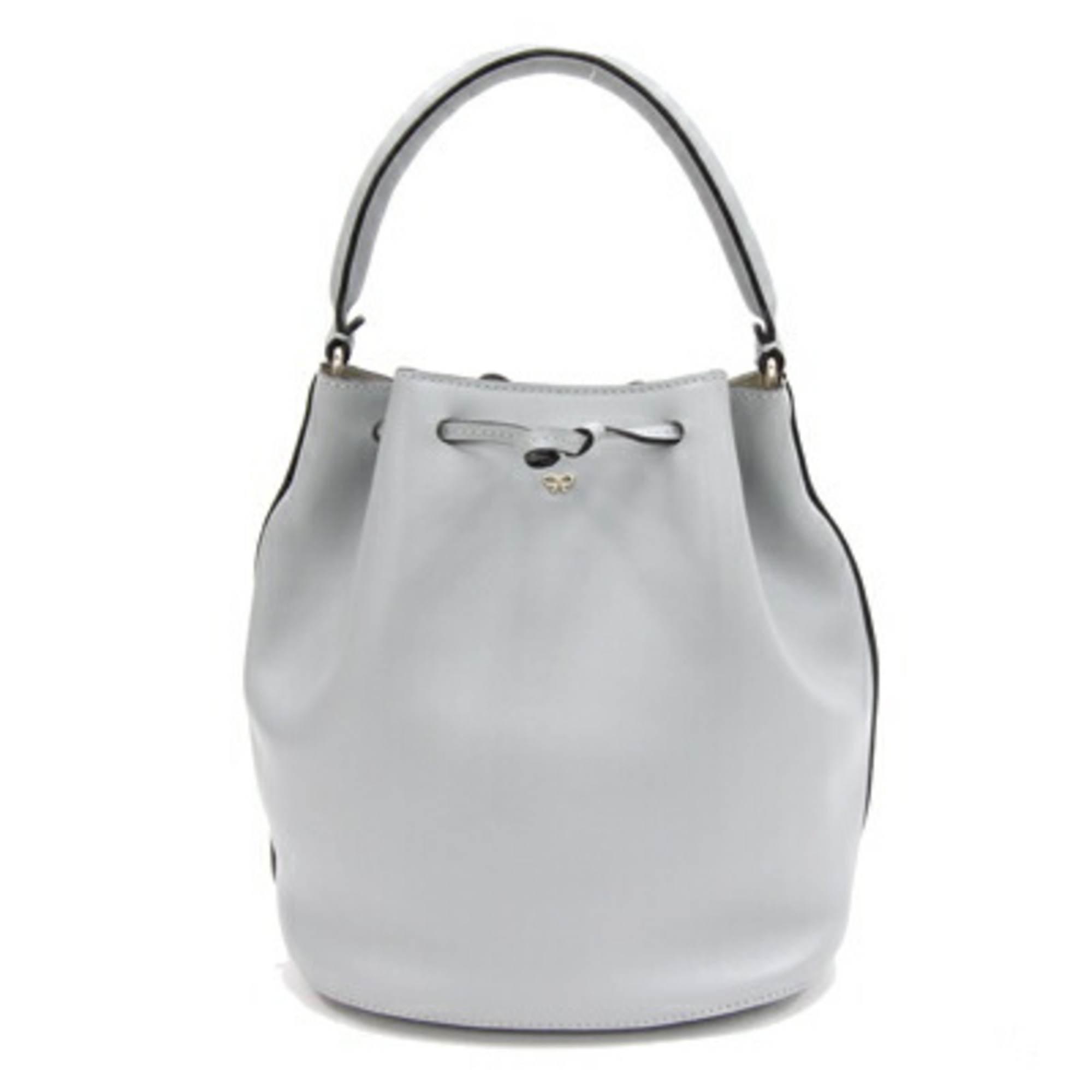 Anya Hindmarch Handbag Vaughn Light Grey Leather Shoulder Bag Tassel Women's ANYA HINDMARCH