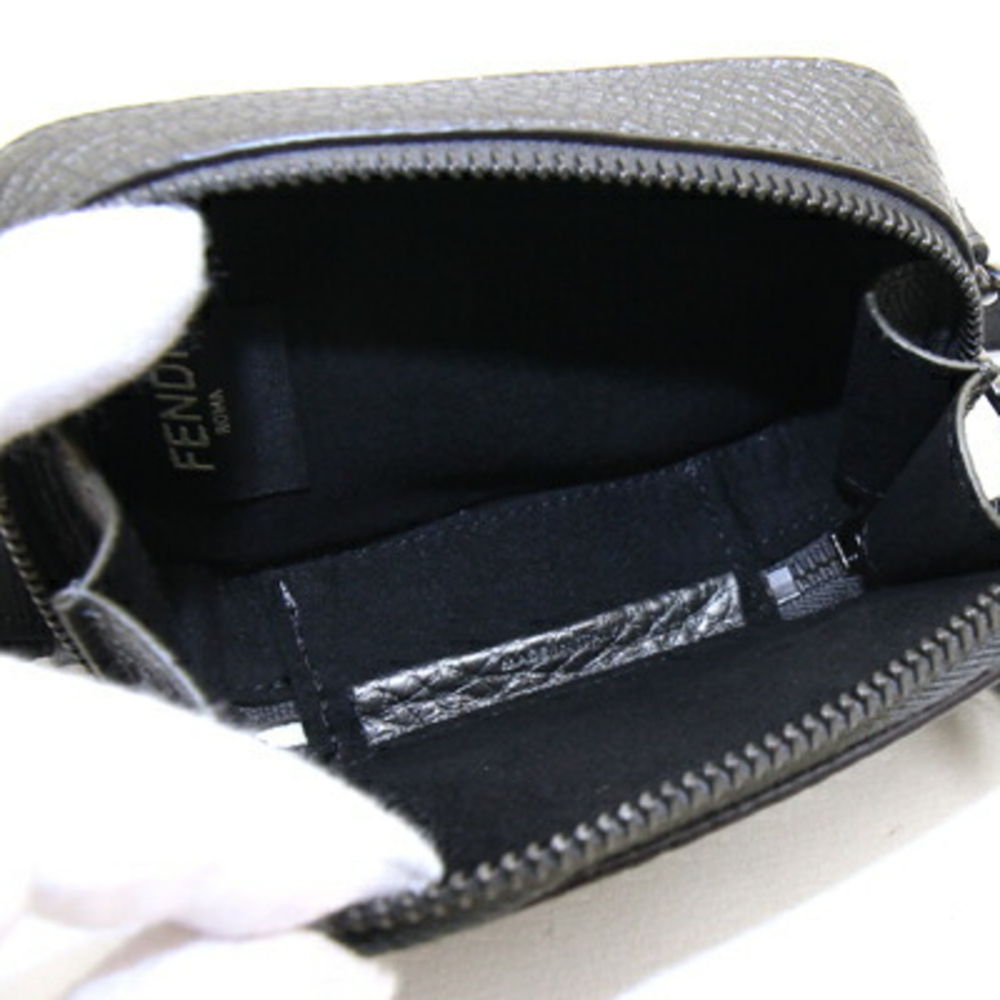 FENDI Shoulder Bag 7M0344 Grey Leather Body Men's