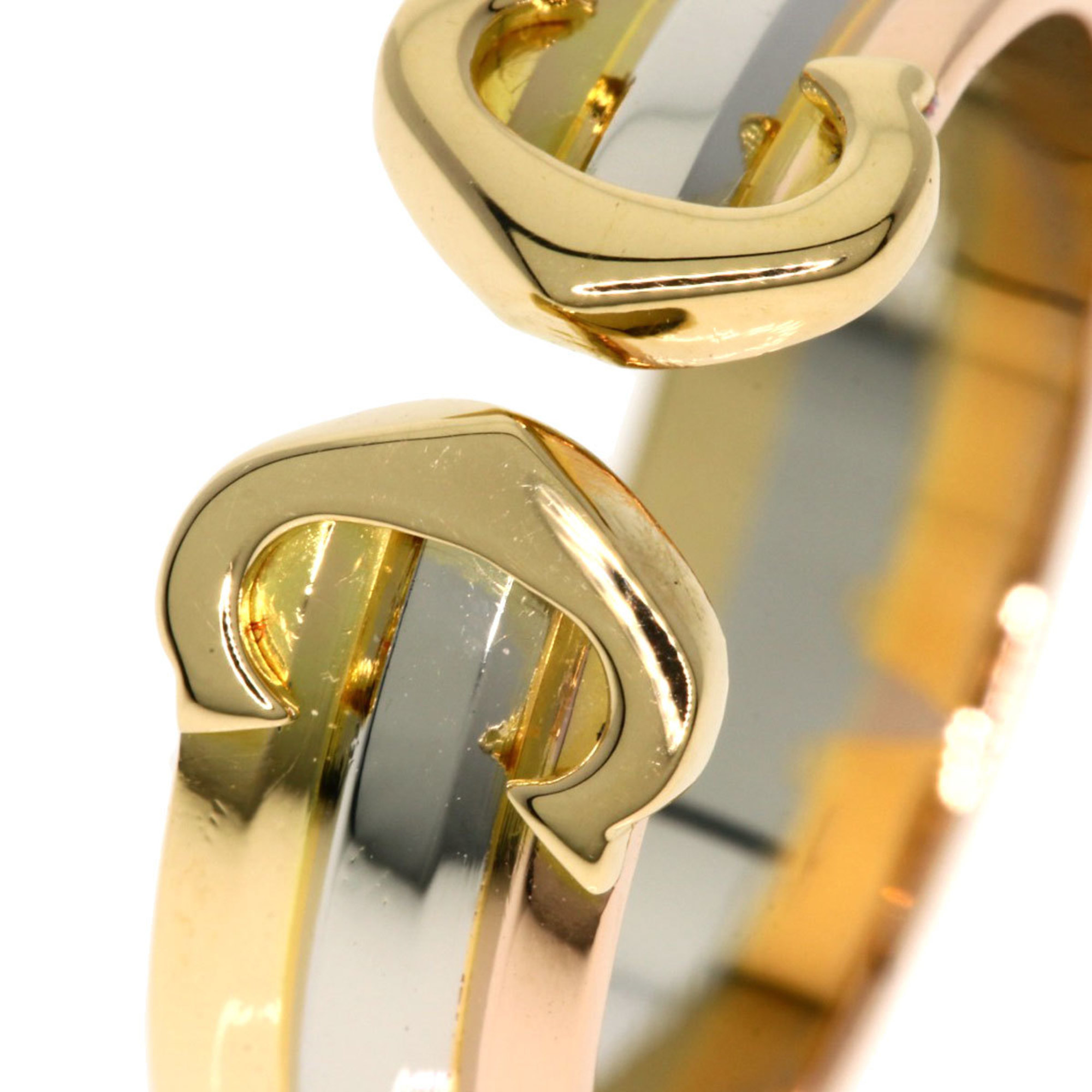 Cartier 2C Ring #50 K18 Yellow Gold/K18WG/K18PG Women's CARTIER