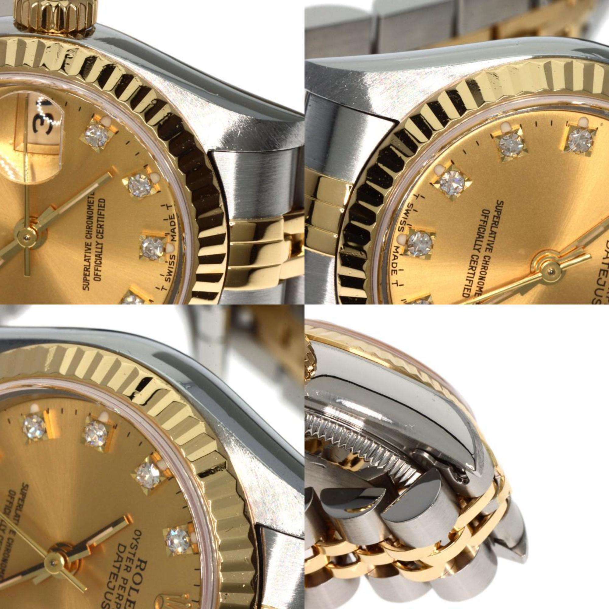 Rolex 69173G Datejust 10P Diamond Watch Stainless Steel/SSxK18YG/K18YG Ladies ROLEX