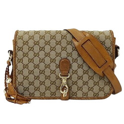 Gucci Women's Shoulder Bag GG Canvas Marrakech Brown Beige 257024 Tassel