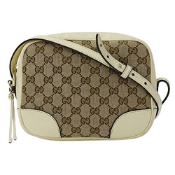 GUCCI Women's Shoulder Bag GG Canvas Brown Ivory 449413 Compact