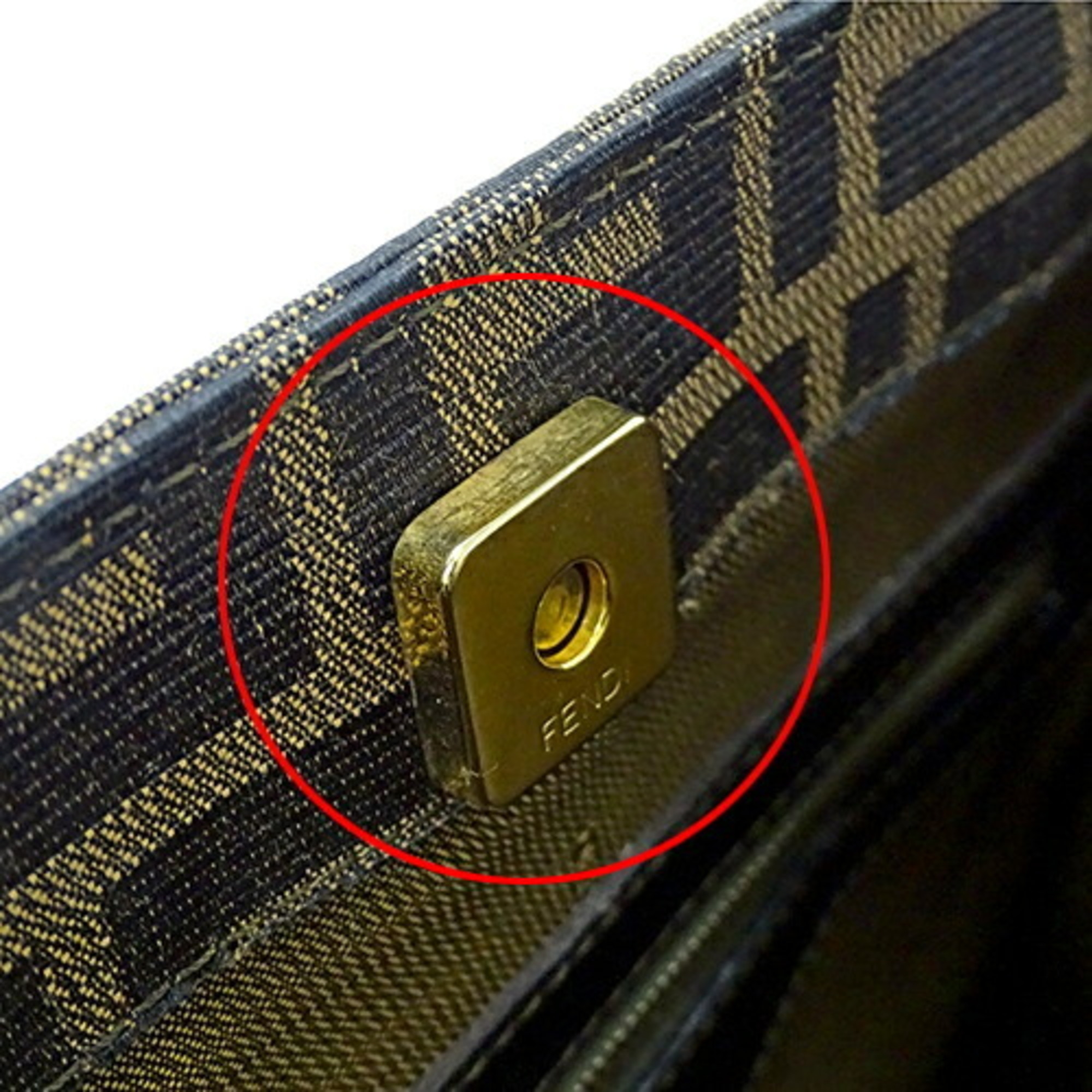 FENDI Women's Bag Handbag Shoulder 2way Zucca Nylon Brown Black 09145471