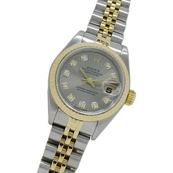 Rolex ROLEX Datejust 69173G T serial watch for women, 10P diamonds, automatic, AT, stainless steel, SS, gold, YG, combination, gray, polished