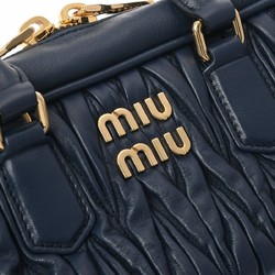 MIUMIU Miu Matelasse Navy 5BB142 Women's Lambskin Handbag