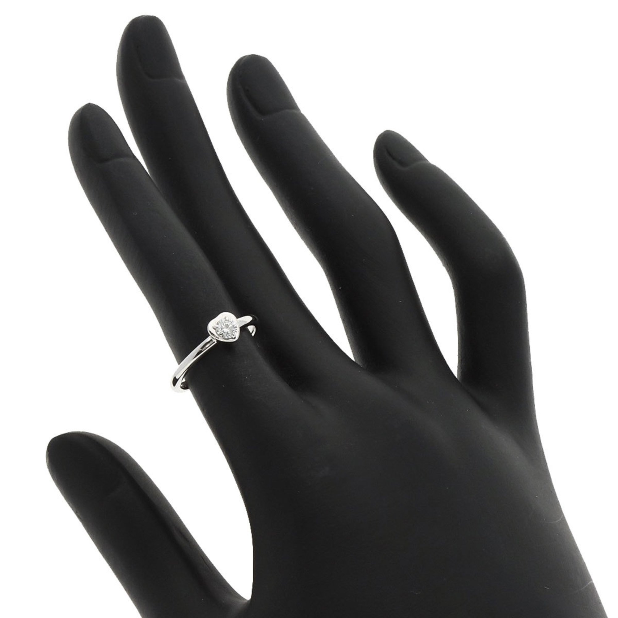 Cartier Diamant Léger Heart Diamond #48 Ring, K18 White Gold, Women's, CARTIER
