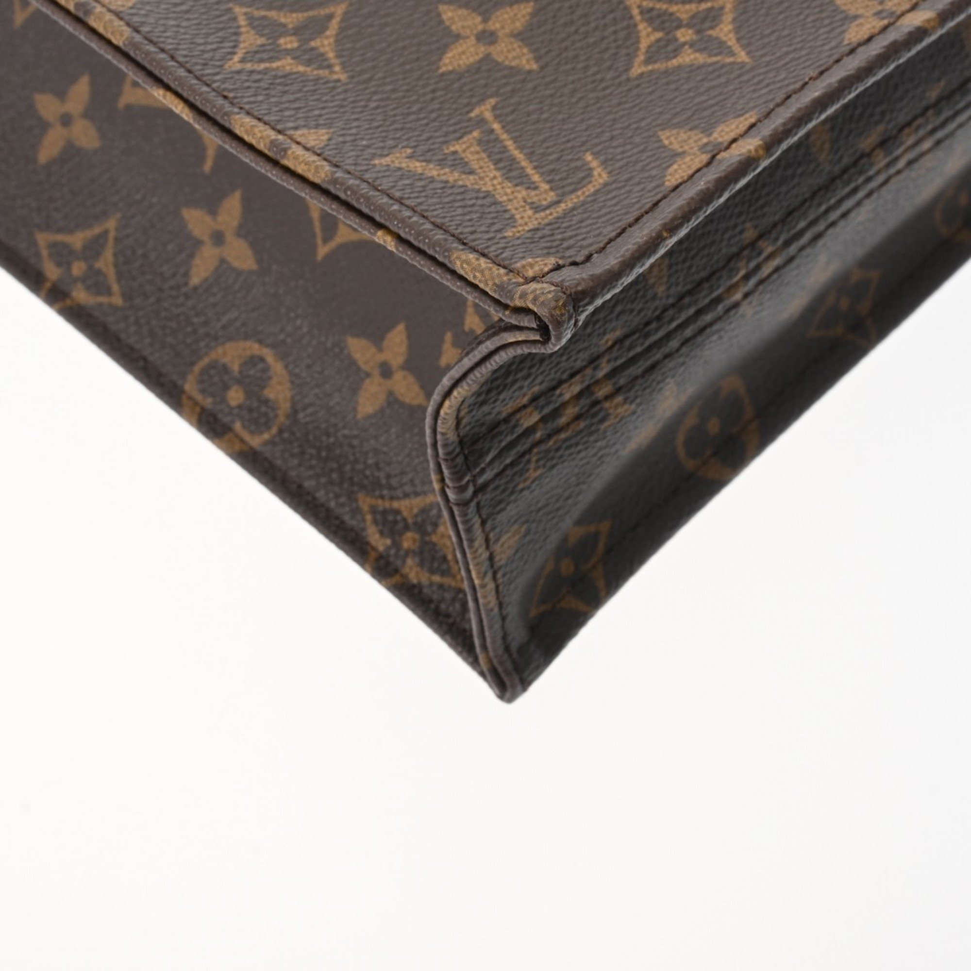 LOUIS VUITTON Louis Vuitton Monogram Sac Plat Brown M51140 Unisex Canvas Tote Bag