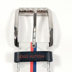 LOUIS VUITTON Louis Vuitton Santur Stamp MP166 Belt Monogram Canvas/Monogram White Canvas Grey Men's N3123406