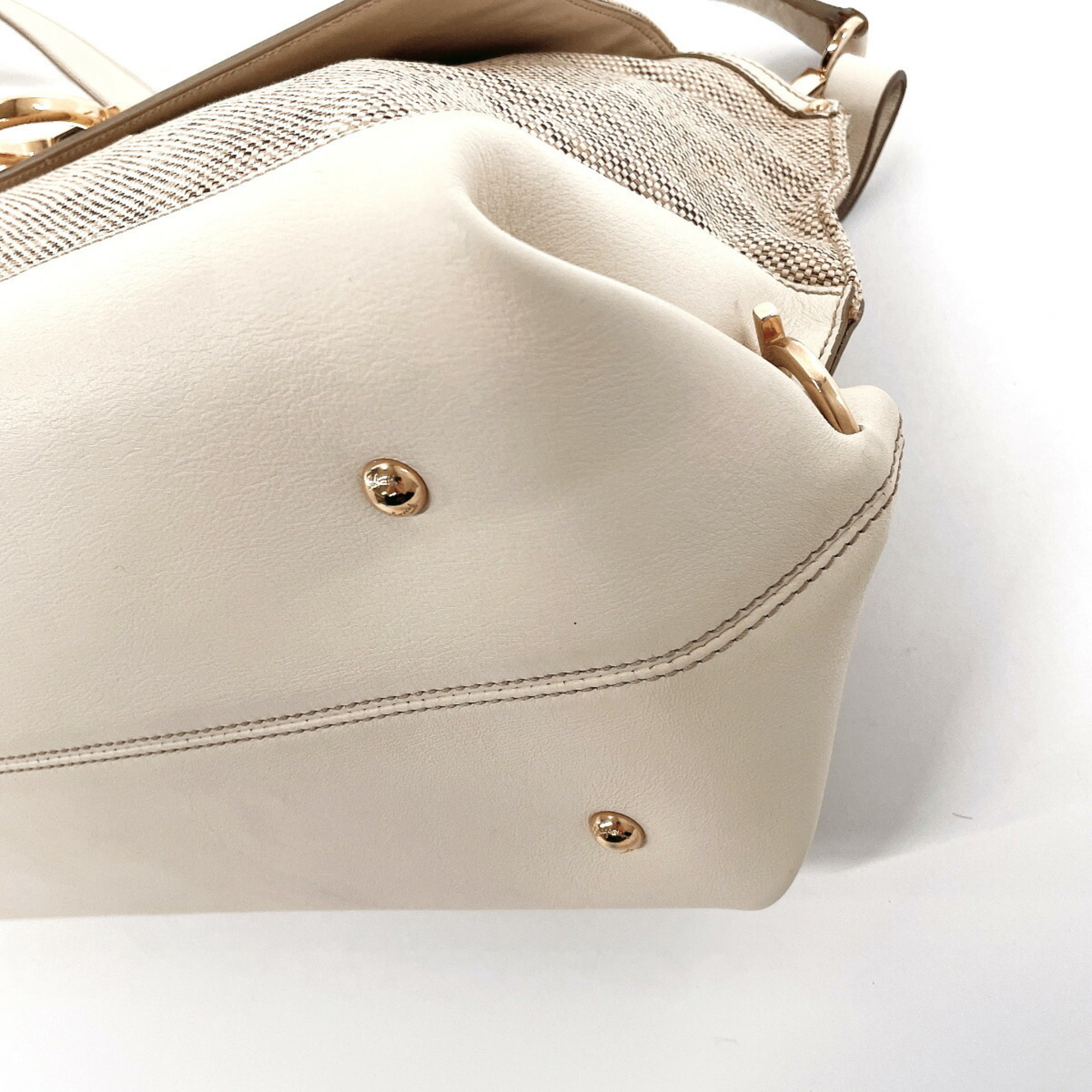 Salvatore Ferragamo Sofia FZ-21 Handbag Canvas/Leather White Women's N3123412