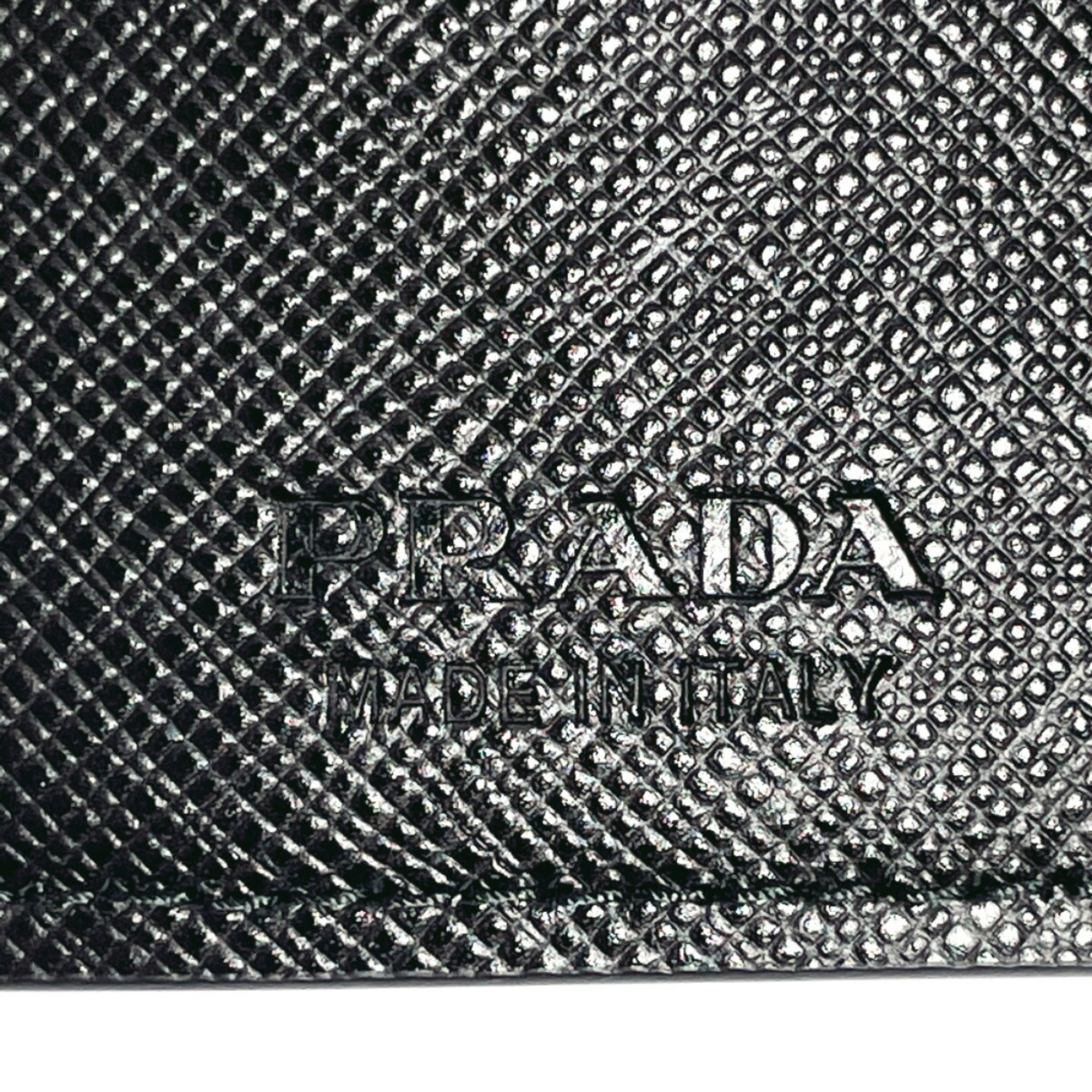 PRADA 2MH021 Tri-fold Wallet Saffiano Leather Black Unisex N4023888