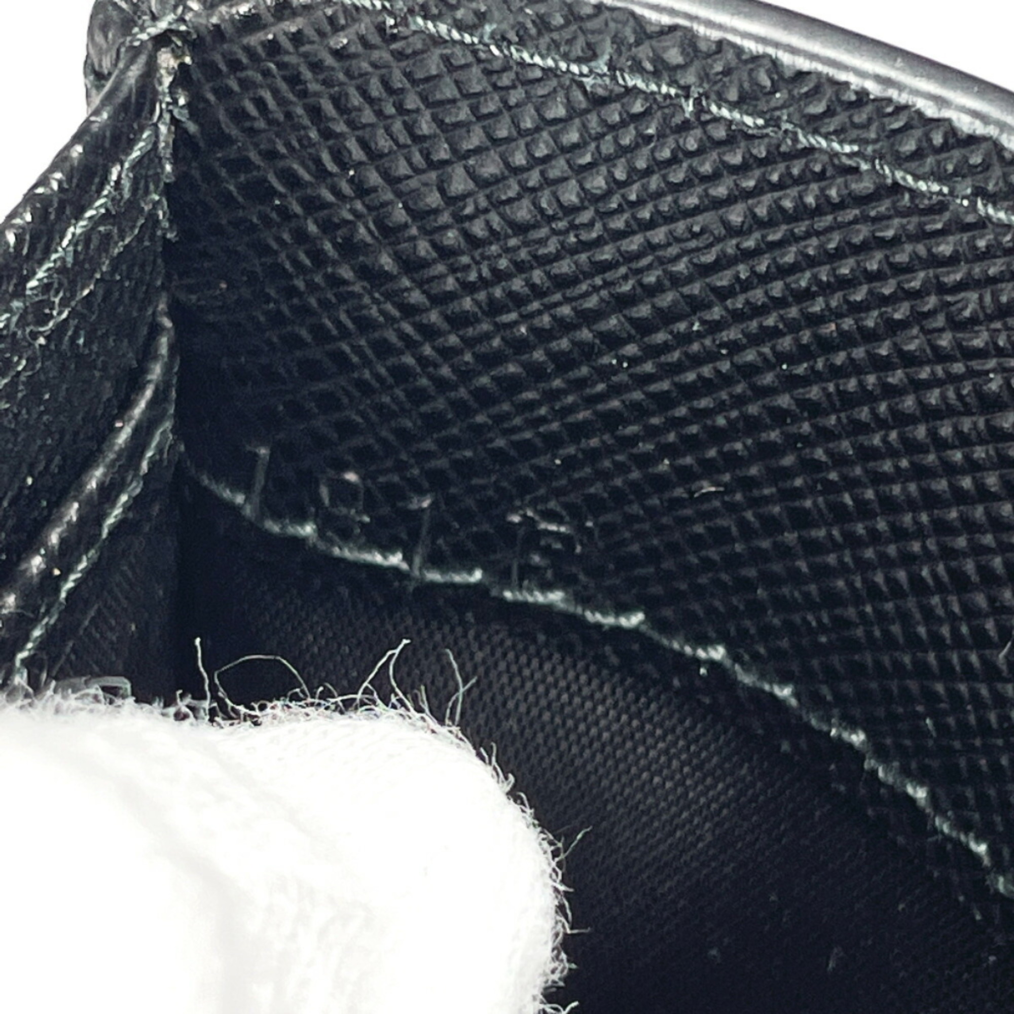 PRADA 2MH021 Tri-fold Wallet Saffiano Leather Black Unisex N4023888