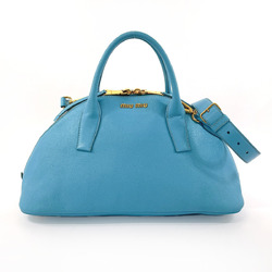 Miu Miu MIU Boston RL0084 Handbag Leather Blue Women's F4013905