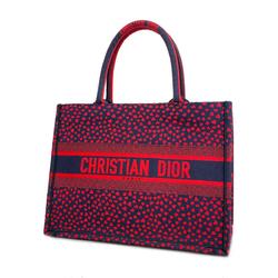Christian Dior Tote Bag Book Canvas Navy Red Women's