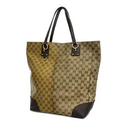 Gucci Tote Bag GG Crystal 353702 Coated Canvas Brown Women's