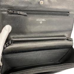 Chanel Shoulder Wallet Boy Chain Lambskin Black Women's