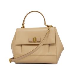 Salvatore Ferragamo Vara Leather Beige Handbag for Women
