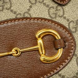 Gucci Handbag GG Supreme Horsebit 640716 Leather Brown Women's