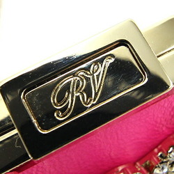 Roger Vivier Coin Case Flower Strass Buckle Leather Pace RAWAVXI02L0XMAM832 Pink Purse Chain Shoulder Pochette Pouch Ladies ROGER VIVIER