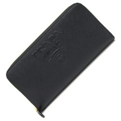 Prada Round Long Wallet 1ML506 Black Leather Saffiano Women's PRADA