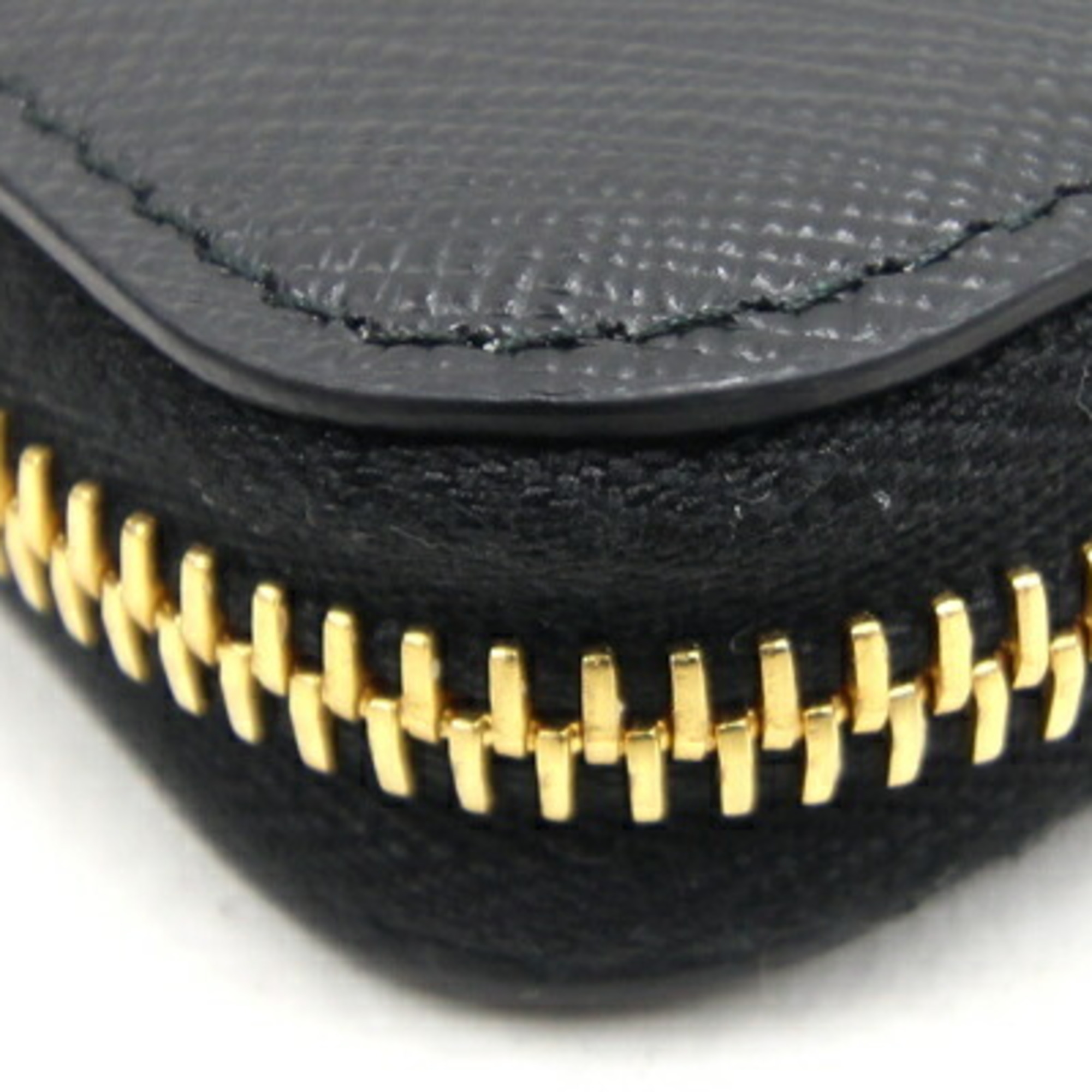 Prada Round Long Wallet 1ML506 Black Leather Saffiano Women's PRADA