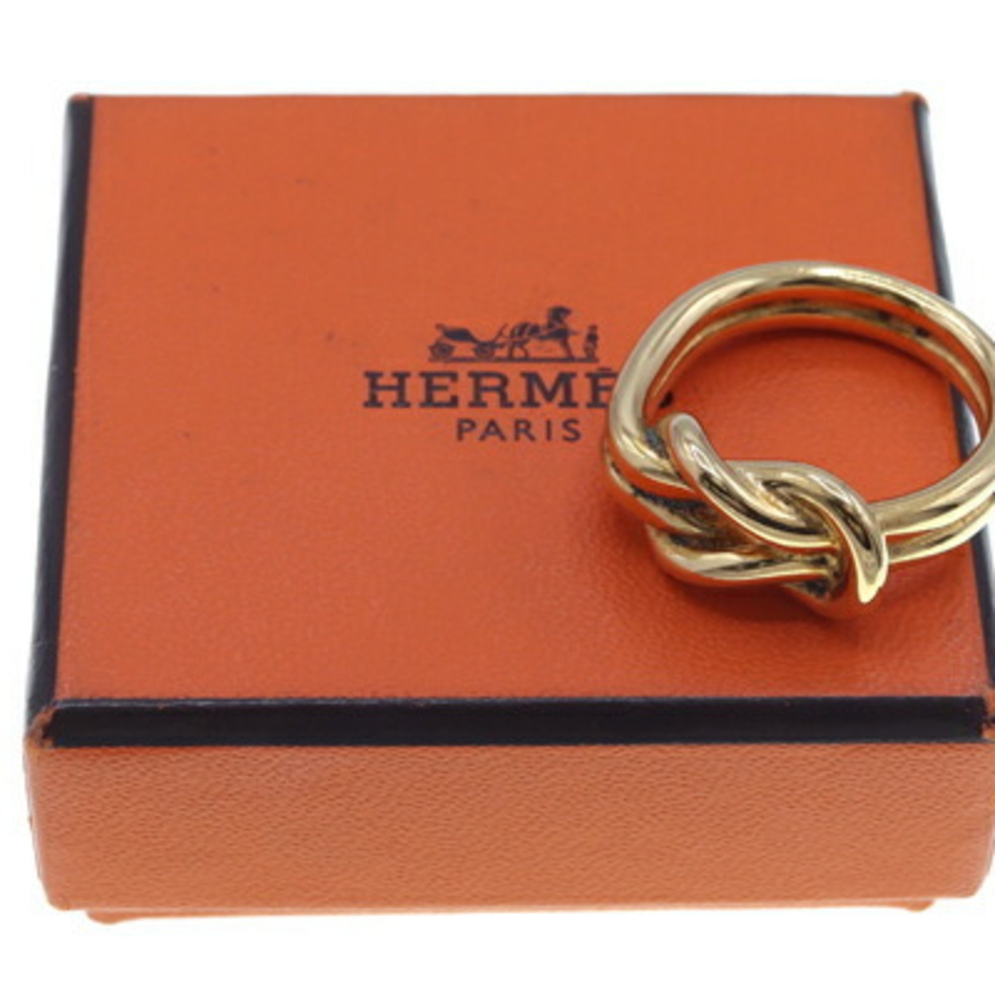 Hermes scarf muffler ring atame gold metal ladies stole HERMES