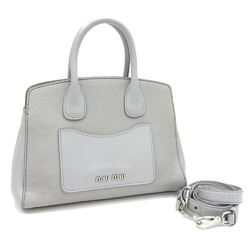 Miu Miu Miu handbag Madras 5BA 130 grey leather shoulder bag ladies MIUMIU