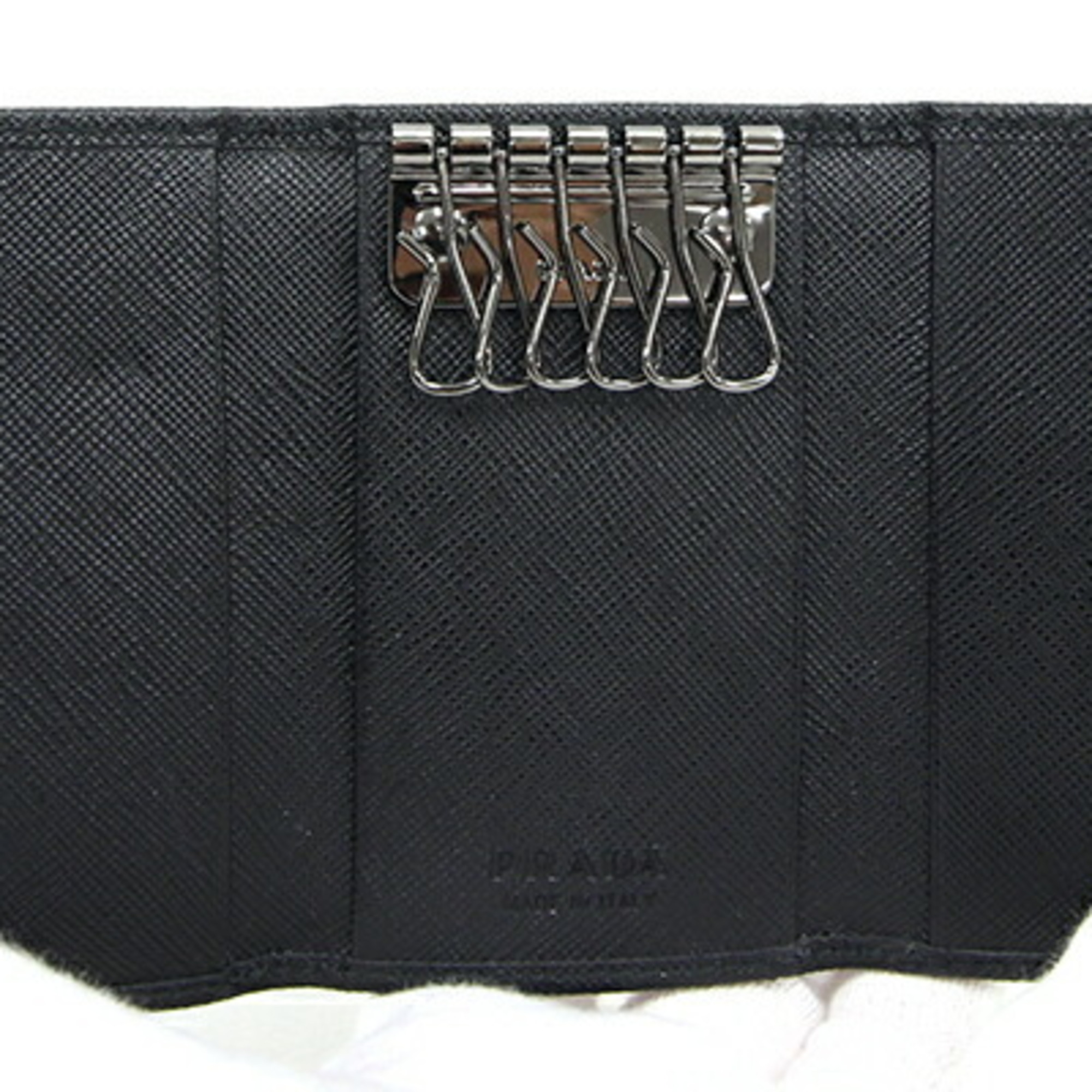 Prada 6-Key Case 2PG222 Black Leather Key Holder Keys Men's PRADA