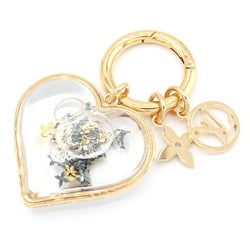 Louis Vuitton Bag Charm Portocle I LV U M00559 Gold Metal Key Holder Ring Heart Monogram Women's LOUIS VUITTON