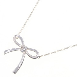 Tiffany Necklace Bow Pendant Silver SV Sterling 925 Ribbon Choker Women's TIFFANY&Co.