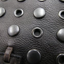 Prada Backpack Black Dark Brown Nylon Leather Studs Women's PRADA