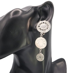 Hermes Earrings Serie 3 Row Silver Metal Ear Triple Round Clip for Women HERMES