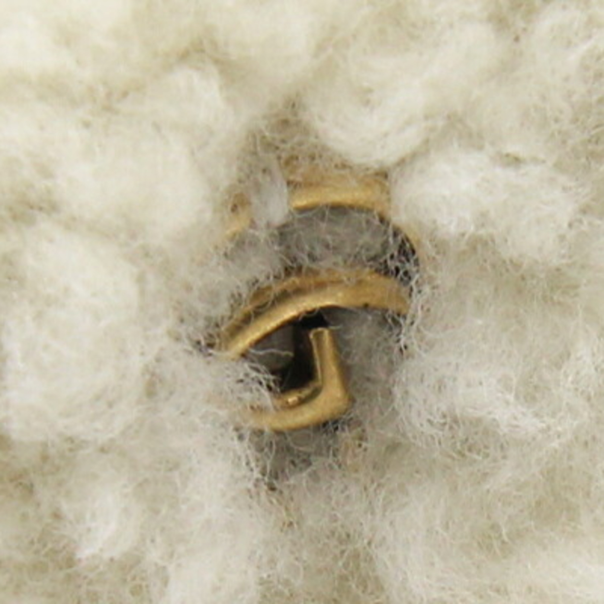 Gucci Earmuffs Shearling 760277 Off-White Lamb Fur Leather Double G Ear Covers Women's GUCCI
