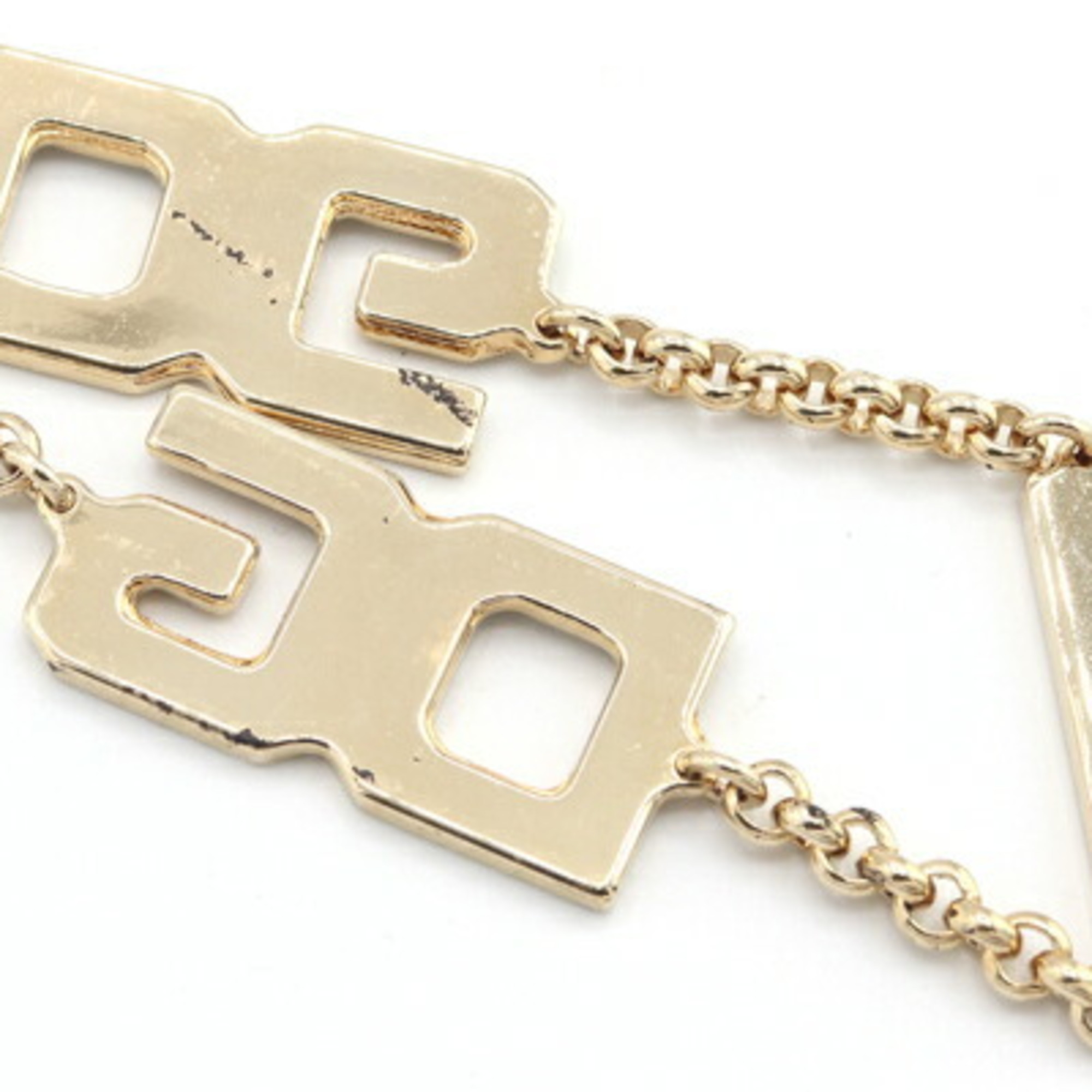 Dolce & Gabbana Necklace Gold Metal Lame Choker Pendant Chain Women's DOLCE GABBANA