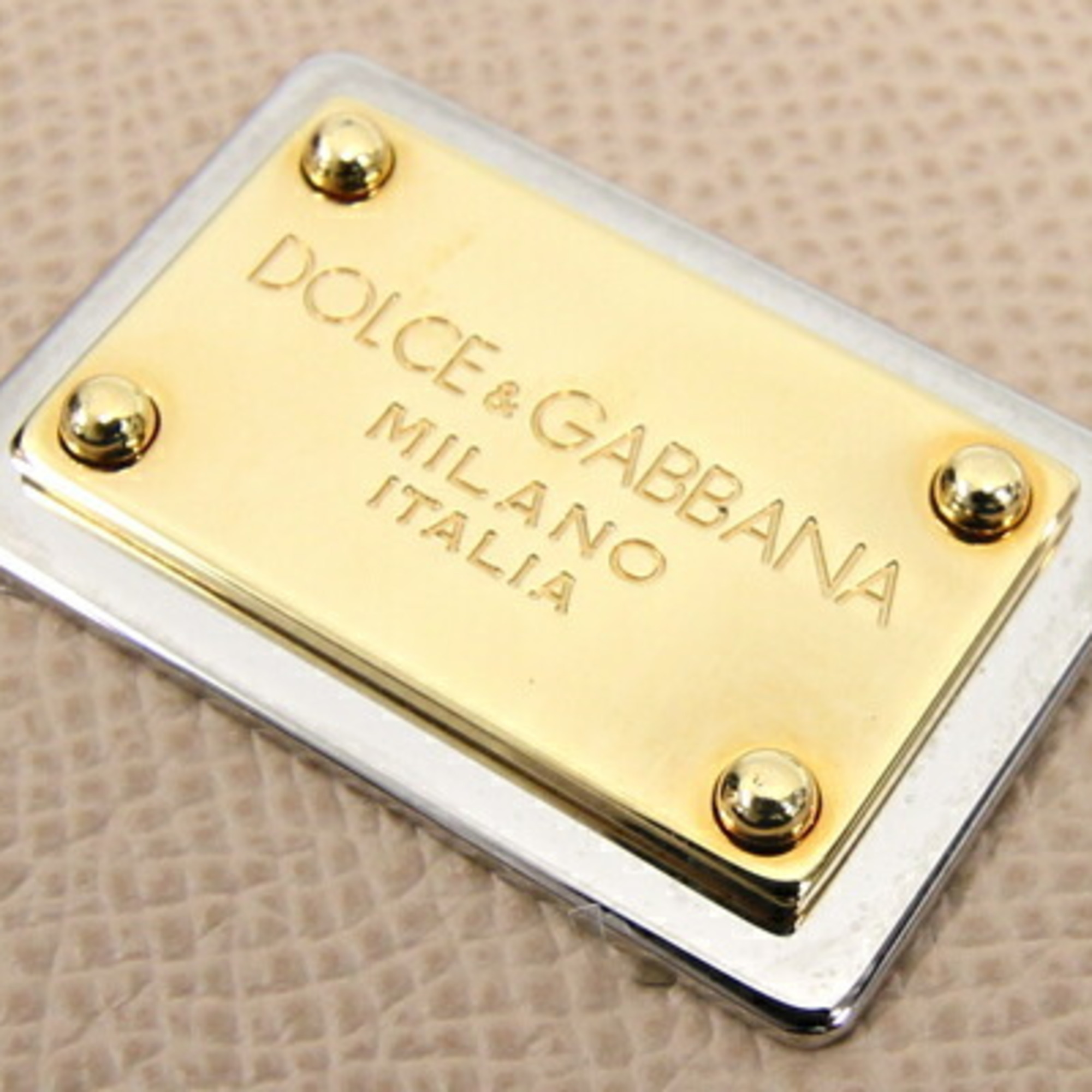 Dolce & Gabbana Handbag Sicily Beige Leather Chain Shoulder Plate Leopard Print Women's DOLCE GABBANA