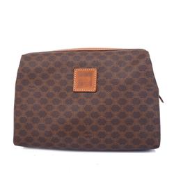 Celine pouch in macadam leather, brown, for women