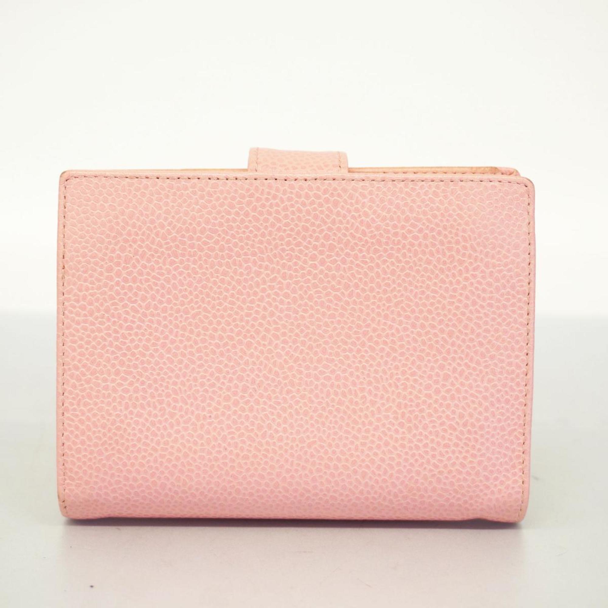 Chanel Wallet Caviar Skin Pink Women's