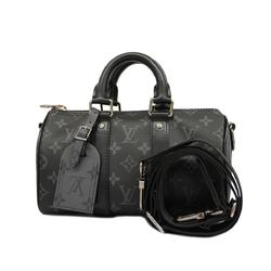 Louis Vuitton Handbag Monogram Eclipse Reverse Keepall Bandouliere 25 Black Grey Men's